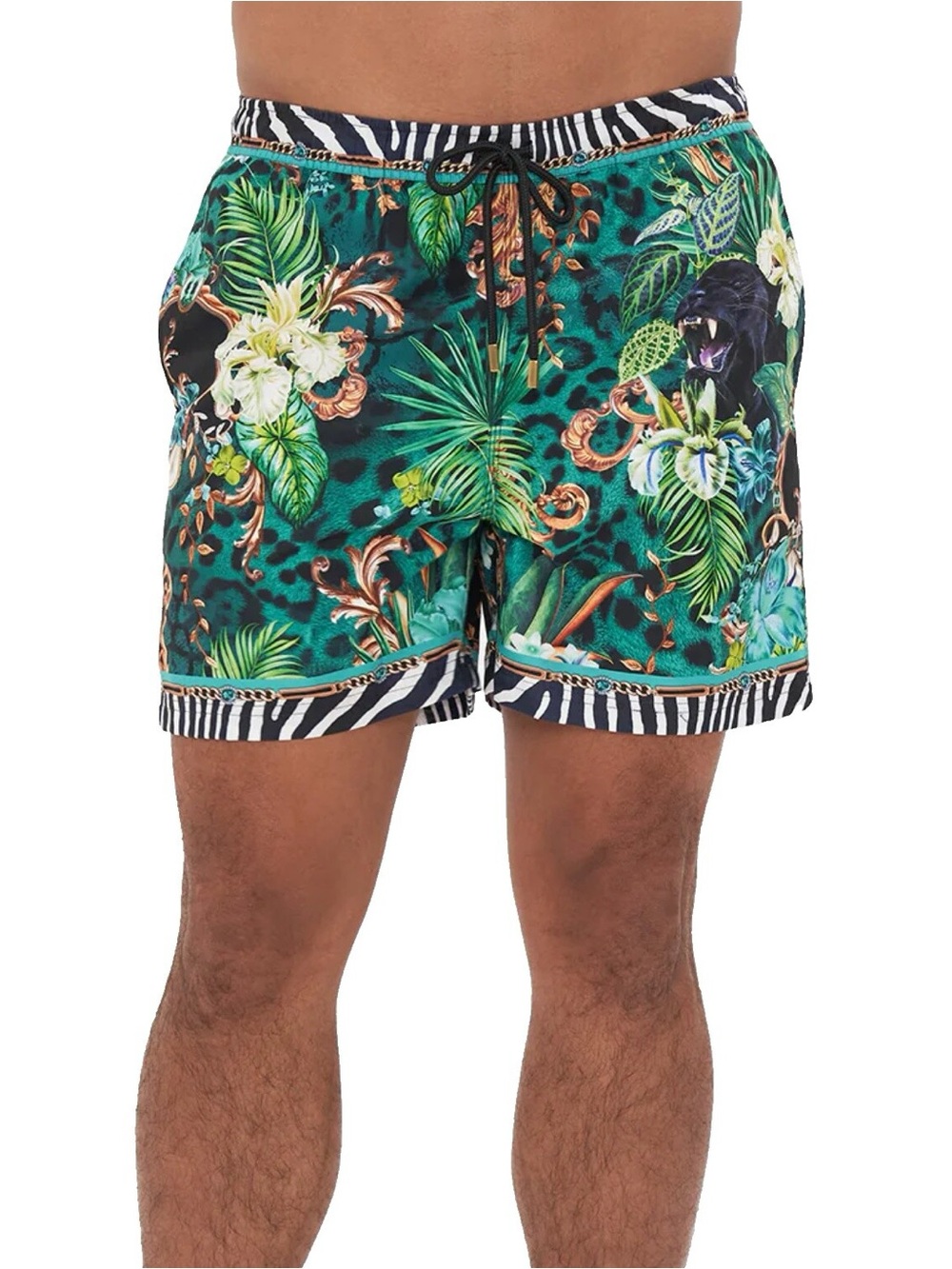 Hotel Franks By Camilla Sing My Song Mens Jungle Swim Trunks Medium Panther - Picture 2 of 13